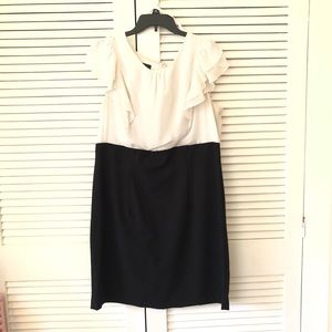 Cream and black dress